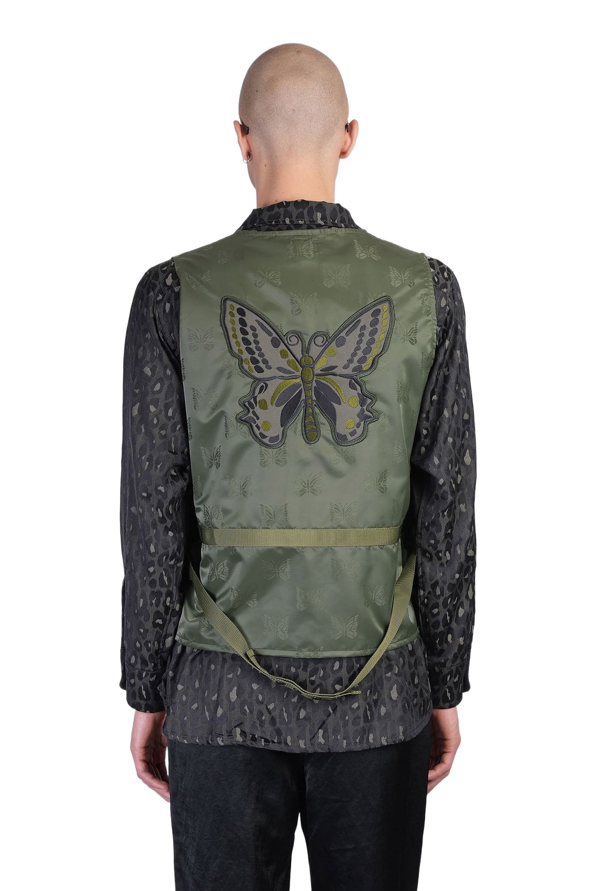 Needles Vest In Green Nylon Needles