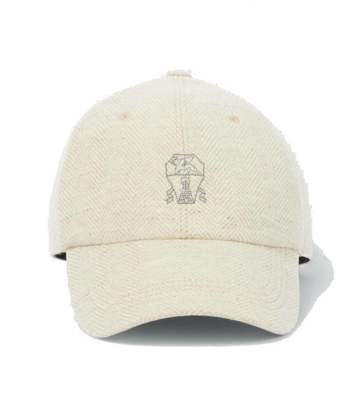 Photo: Brunello Cucinelli Logo wool and cashmere baseball cap