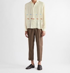 BODE - Mitchell Embroidered Silk-Georgette Shirt - Neutrals