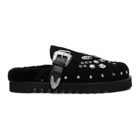 Toga Virilis Black Suede Studded Clogs