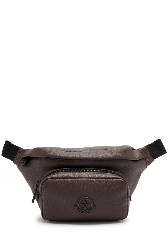 Photo: Moncler Durance Grained Leather Belt bag - Brown - One Size