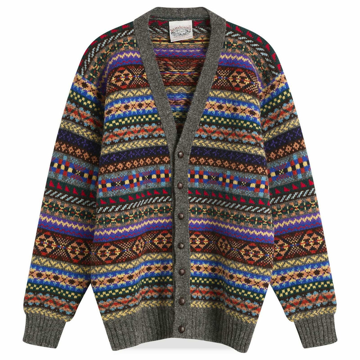 Jamison's shetland knit カーディガン Jamieson's of Shetland Men's Fair Isle Shawl Collar Cardigan in