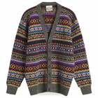 Jamieson's of Shetland Men's Jamiesons of Shetland Fair Isle V-Neck Cardigan in Grey