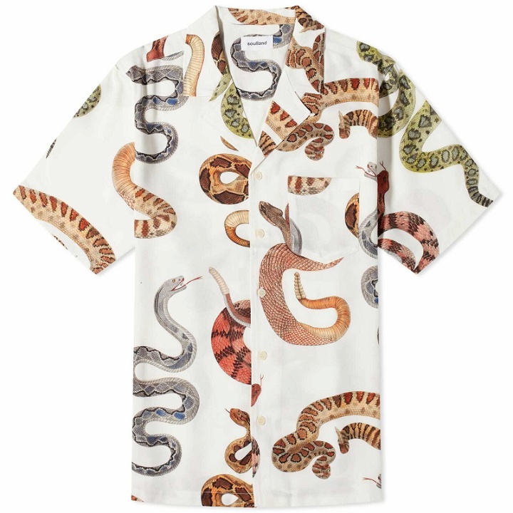 Photo: Soulland Men's Orson Snake Vacation Shirt in Brown