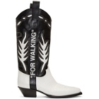 Off-White Black and White Cowboy Boots