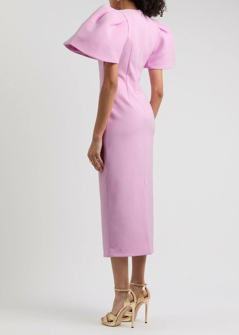 Solace London Lora Crepe Midi Dress Light Pink