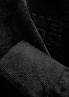 Alexanderwang.t Hooded Cropped Chenille Sweatshirt Black