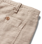 Hartford - Slim-Fit Linen-Chambray Drawstring Shorts - Men - Beige