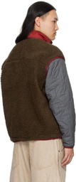 Khoki Brown & Gray Fleece Texture Jacket