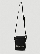Graffiti Logo Mini Messenger Crossbody Bag in Black