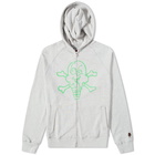 ICECREAM Men's Cones & Bones Zip Hoody in Heather Grey