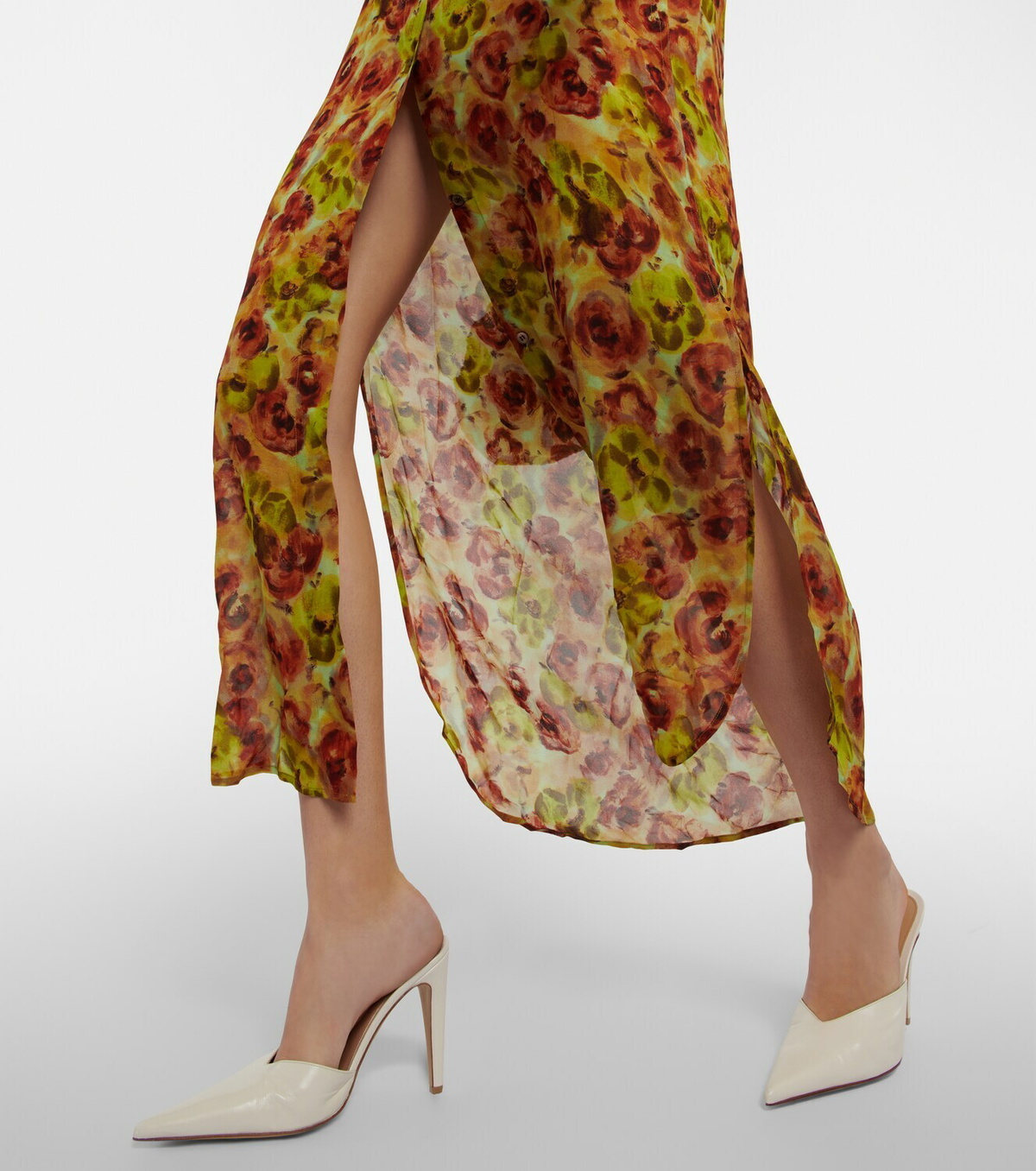 Dries Van Noten - Printed georgette shirt dress Dries Van Noten