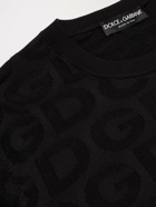 DOLCE & GABBANA - Logo-Jacquard Silk Sweater - Black