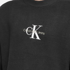 Calvin Klein Men's Monologo Crew Sweat in Black