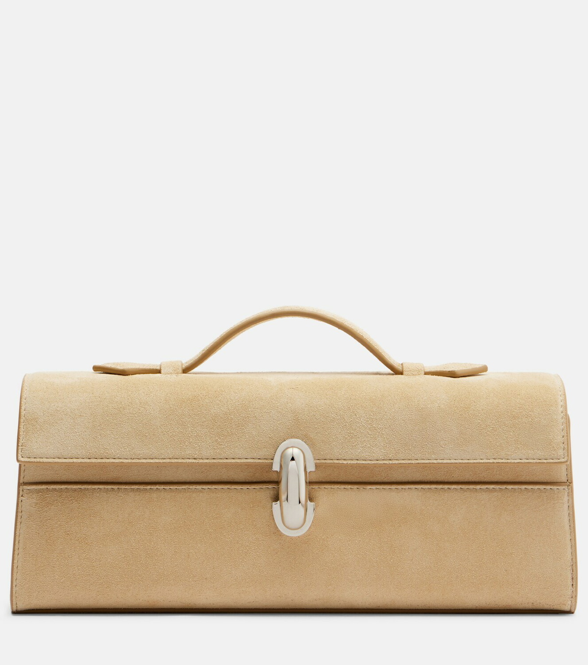 Savette Symmetry Slim suede top-handle bag
