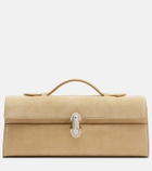 Savette Symmetry Slim suede top-handle bag