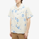 Portuguese Flannel Men's Canvas Floral Vacation Shirt in Blue