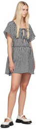 GANNI Off-White & Gray Check Minidress