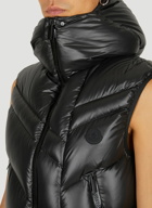 Hooded Puffer Sleeveless Jacket in Black