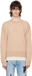 Palm Angels Beige Garment-Dyed Sweatshirt