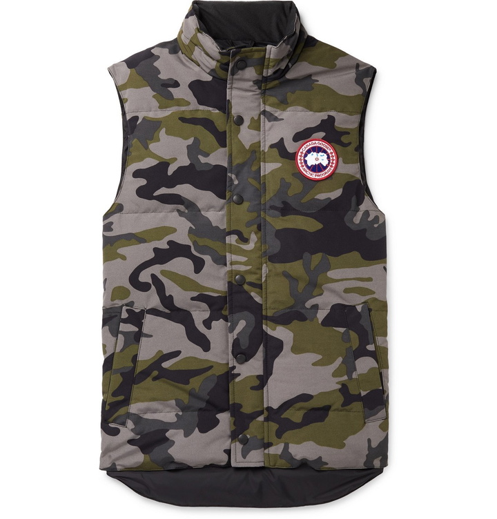 Photo: CANADA GOOSE - Garson Slim-Fit Camouflage Quilted Shell Down Gilet - Gray