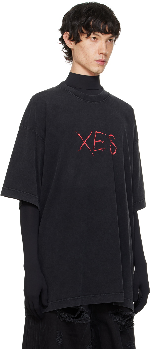 VETEMENTS Black 'Xes' T-Shirt Vetements