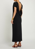 Khaite Iryl Open-back Draped Crepe Dress Black