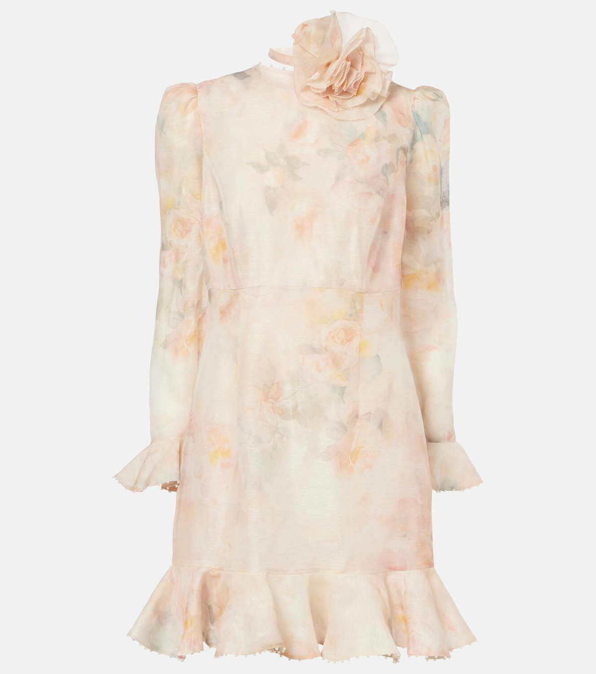 Zimmermann Crush floral linen and silk minidress Zimmermann