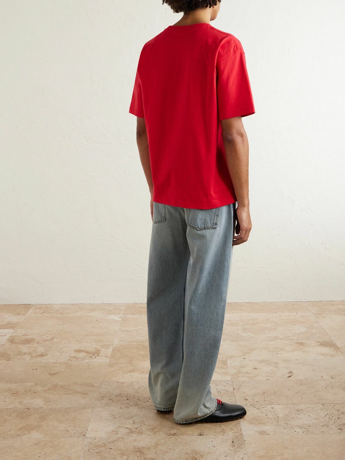 Valentino Garavani - Logo-Print Cotton-Jersey T-Shirt - Red