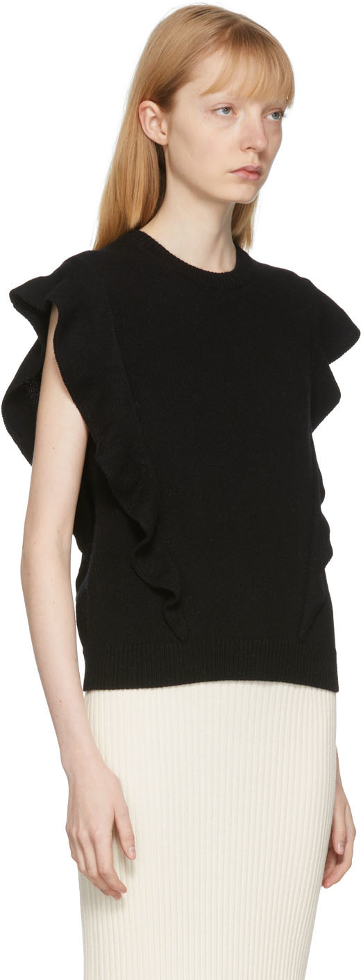 Chloé Black Ruffle Sleeveless Sweater Chloe