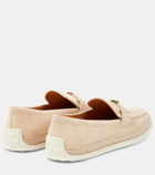 Tod's Double T Ring suede loafers