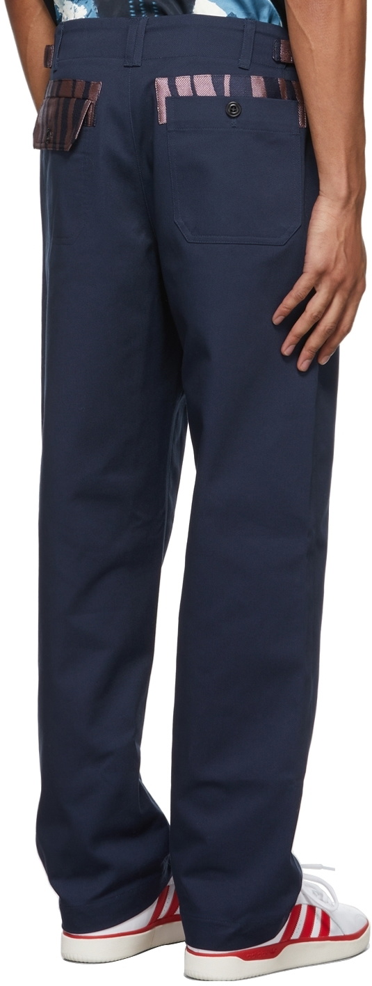 Nicholas Daley Navy 70s Trousers
