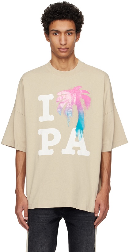 Photo: Palm Angels Beige 'I Love PA' T-Shirt
