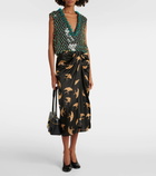 Dries Van Noten Silk satin midi skirt