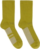 Rick Owens Yellow & Off-White Glitter Socks