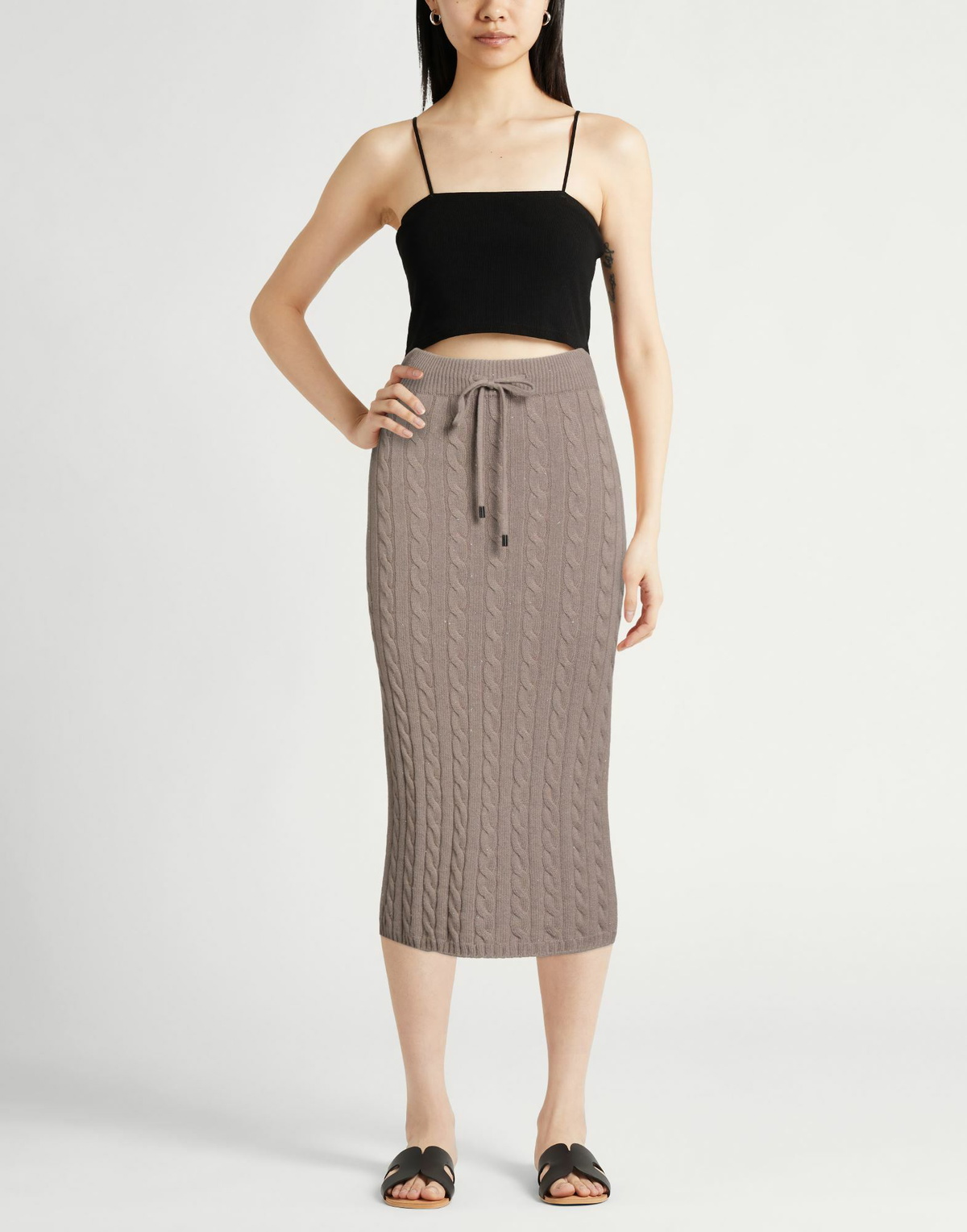 Peserico Womens Midi skirt Khaki