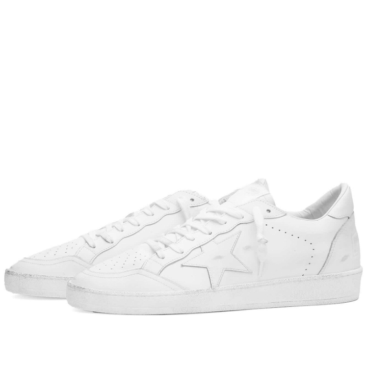 Photo: Golden Goose Men's Ball Star Leather Sneakers in Optic White