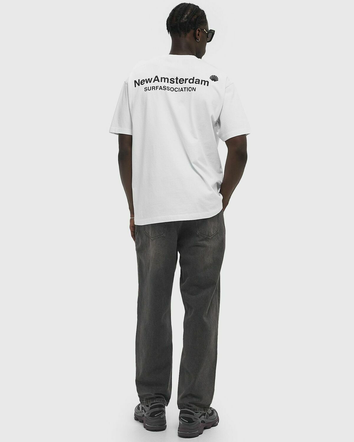 New Amsterdam LOGO TEE White Mens Shortsleefe