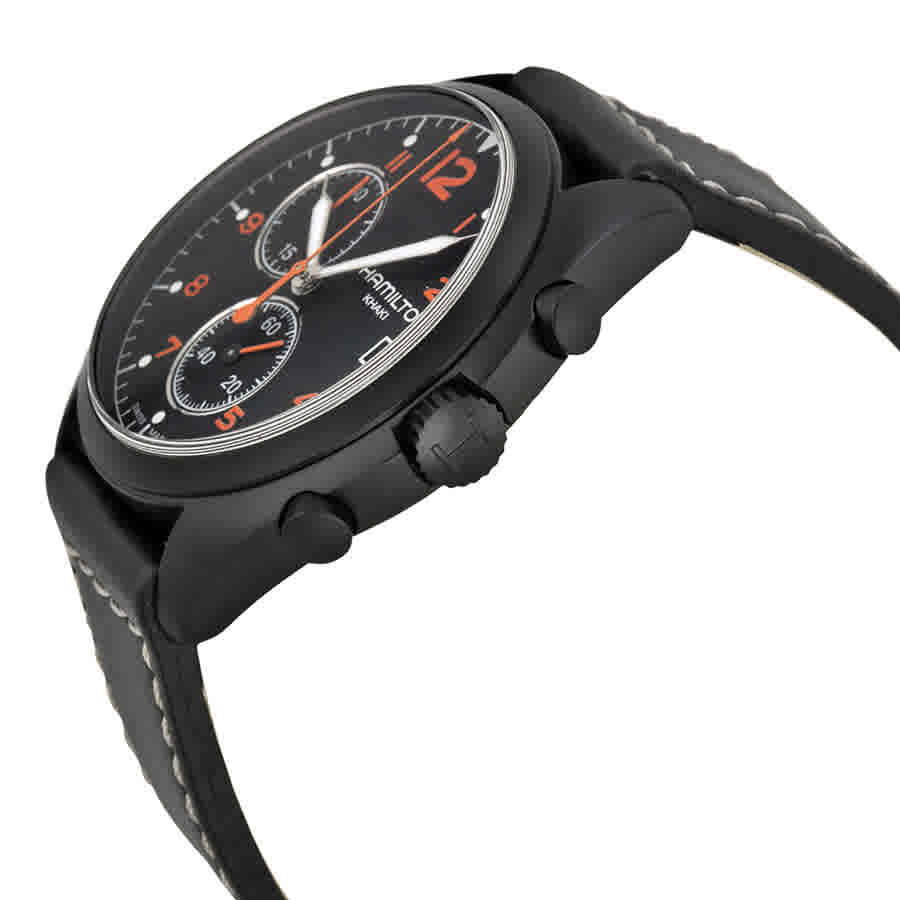 Hamilton Pilot Pioneer Chronograph Black Dial Mens Watch H76582733