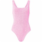 Hunza G Women's Square Neck Swimsuit in Bubblegum 