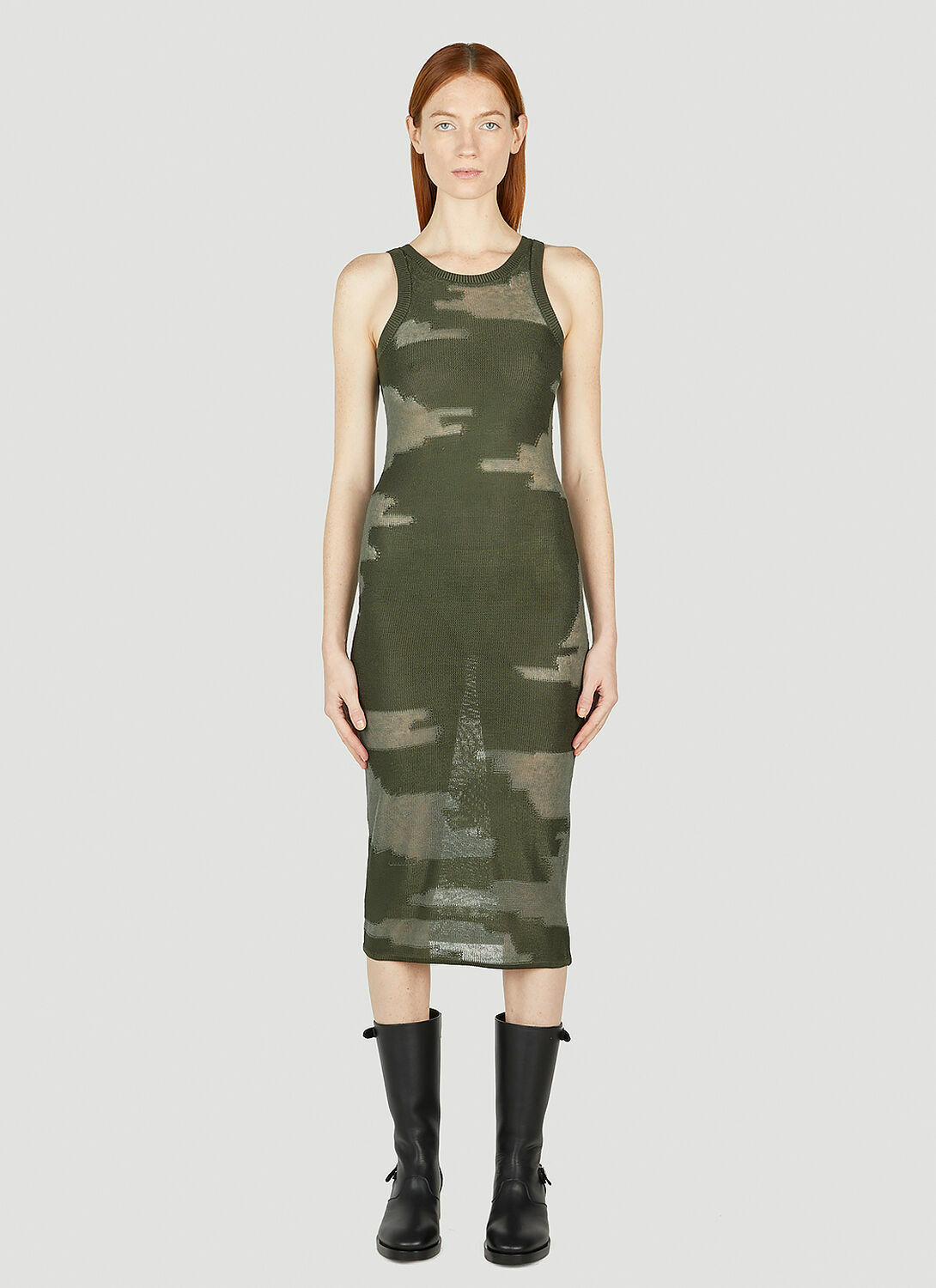 Durazzi Milano Knitted Intarsia Midi Dress