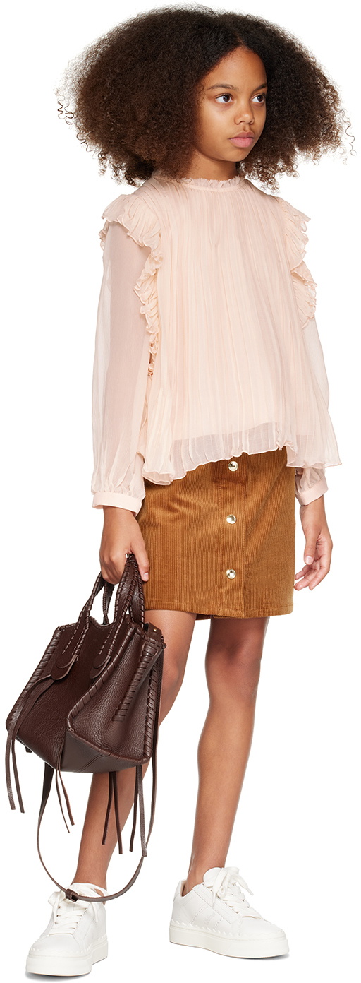 Tan shop embroidered skirt