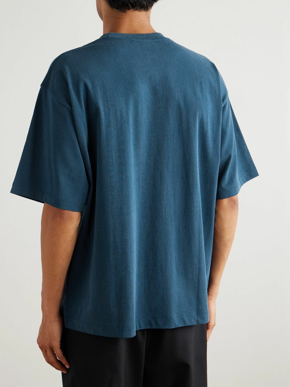 ATON - Aging Fresca Plate Cotton-Jersey T-Shirt - Blue