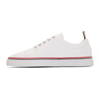 Thom Browne White Straight Toe Cap Sneakers