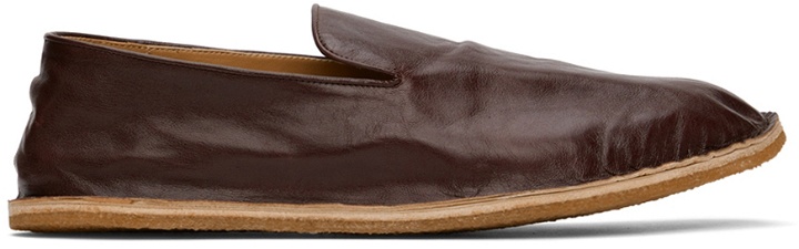 Photo: Dries Van Noten Burgundy Crinkled Leather Loafers