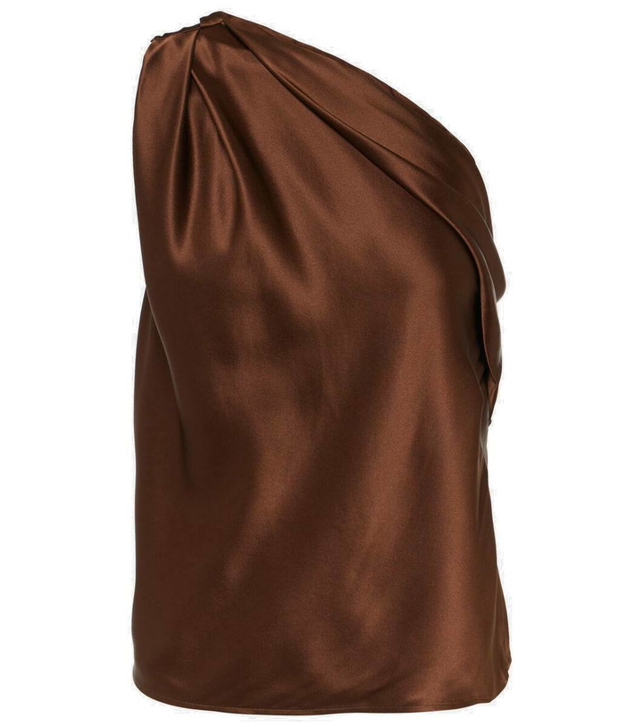 Photo: The Sei Draped one-shoulder silk satin top