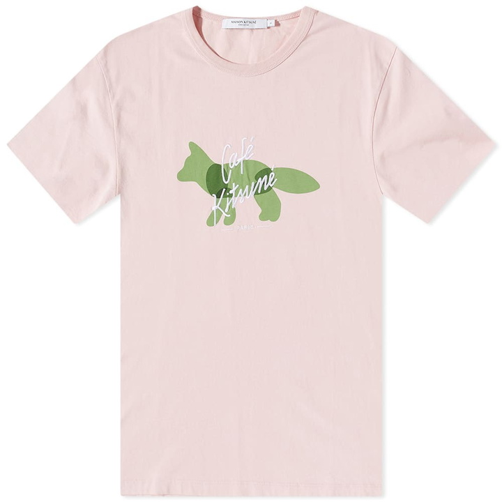 Photo: Maison Kitsuné Men's Café Kitsune Fox Classic T-Shirt in Architectural Pink