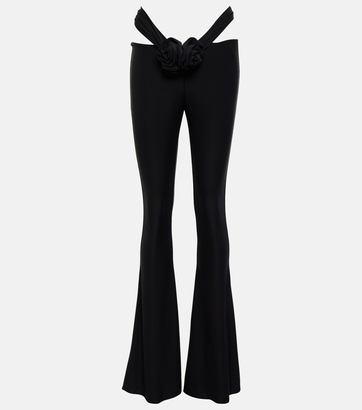 Slinky Ruched Waist Flare Pants