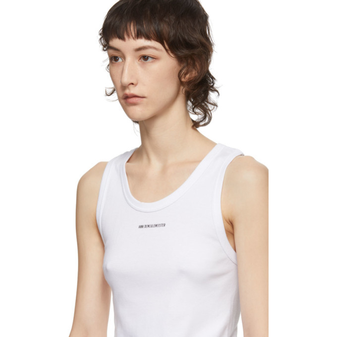 大人気！！　Ann Demeulemeester タンクトップ　ホワイト Mara Wrinkled Cropped Tank Top – Ann Demeulemeester