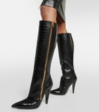 Tom Ford Croc-effect leather knee-high boots